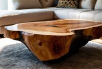 live edge wood coffee table