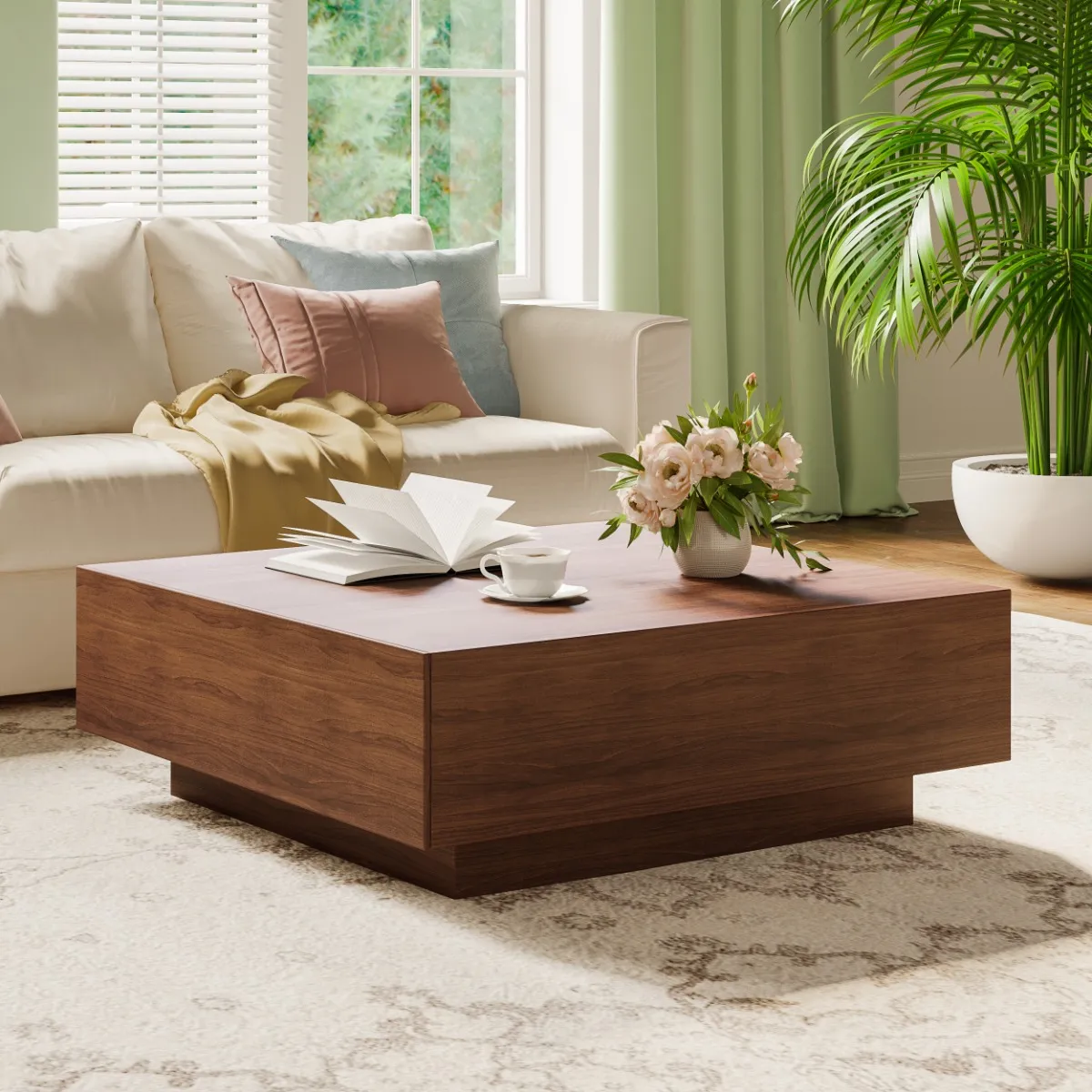 minimalist wood coffee table