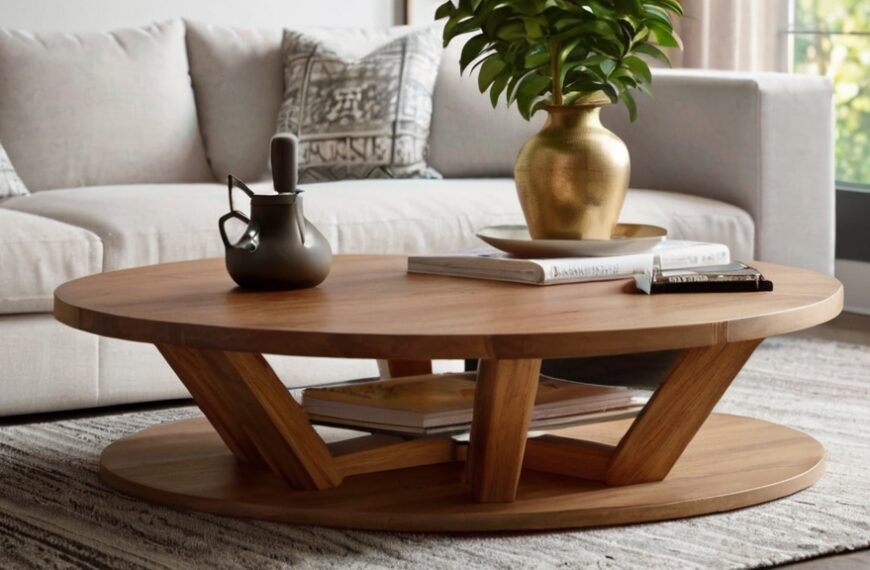 round wood coffee table