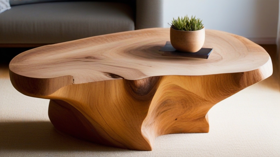 Default Minimalist house Wood Coffee Table Modern Style Timel 1 4