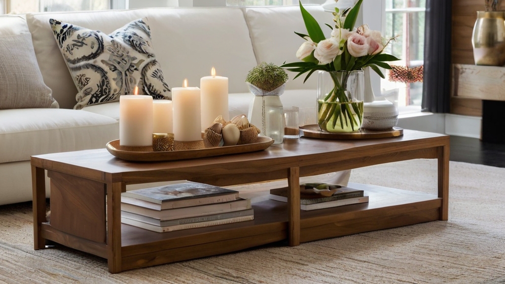 Default large minimalist living room with Solid Wood Coffee Ta 0 5 1