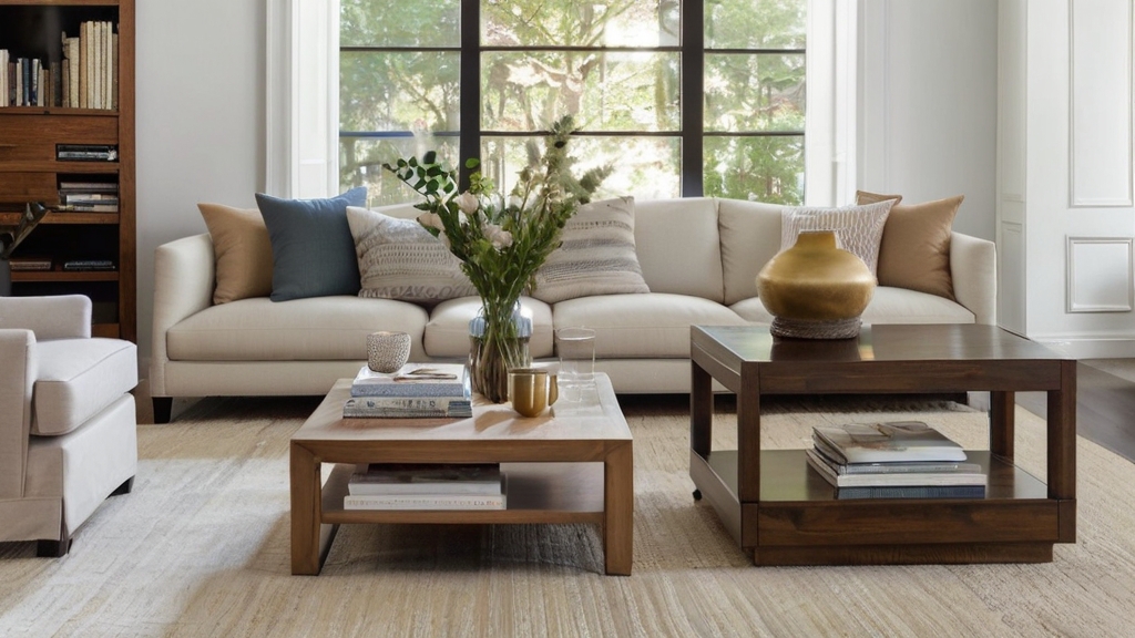 Default large minimalist living room with Solid Wood Coffee Ta 1 3