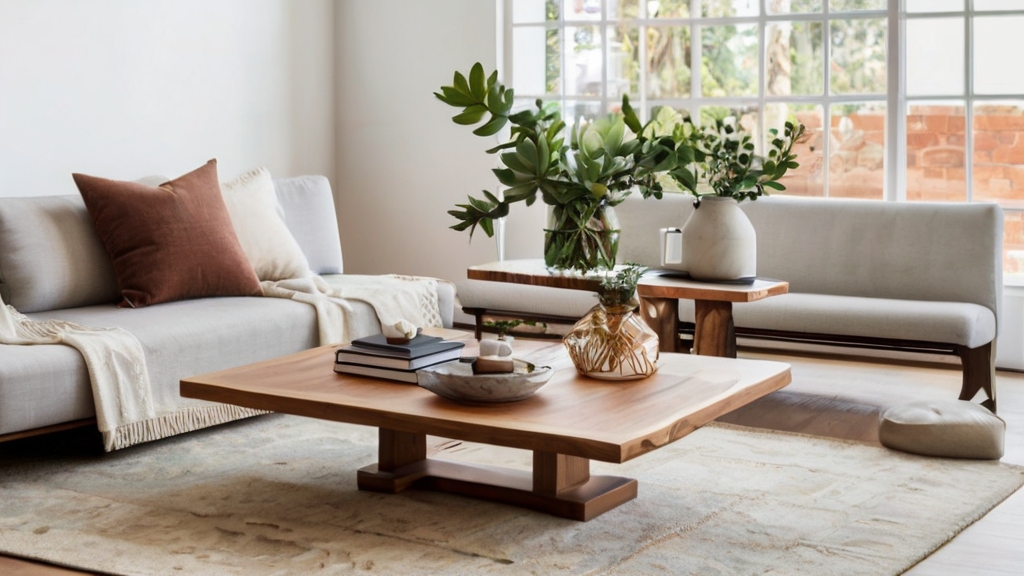 Default large minimalist living room with Solid Wood Coffee Ta 1 4