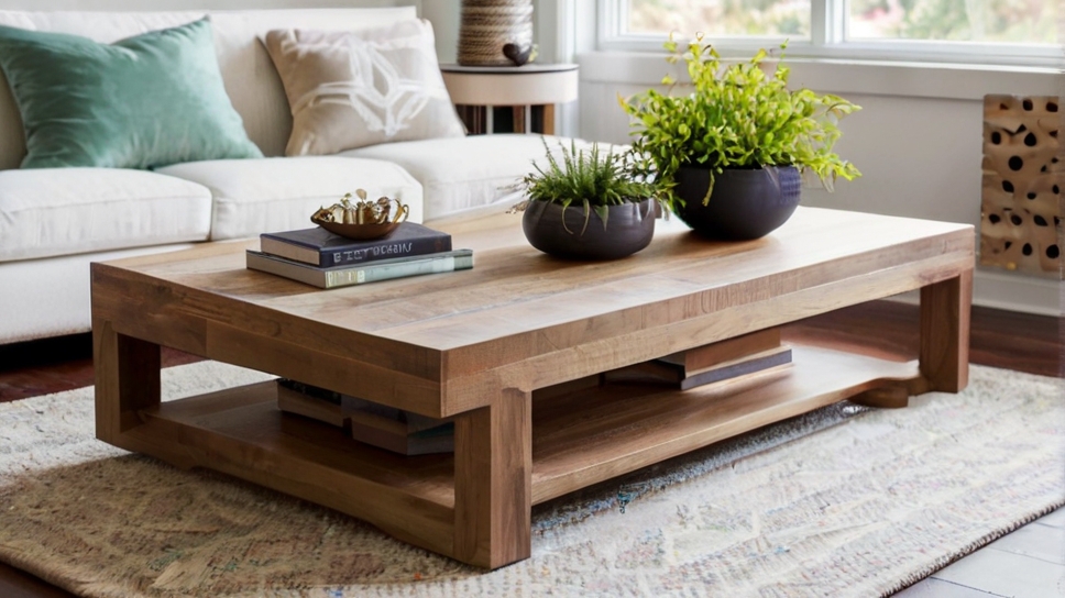 Default large minimalist living room with Solid Wood Coffee Ta 2 2
