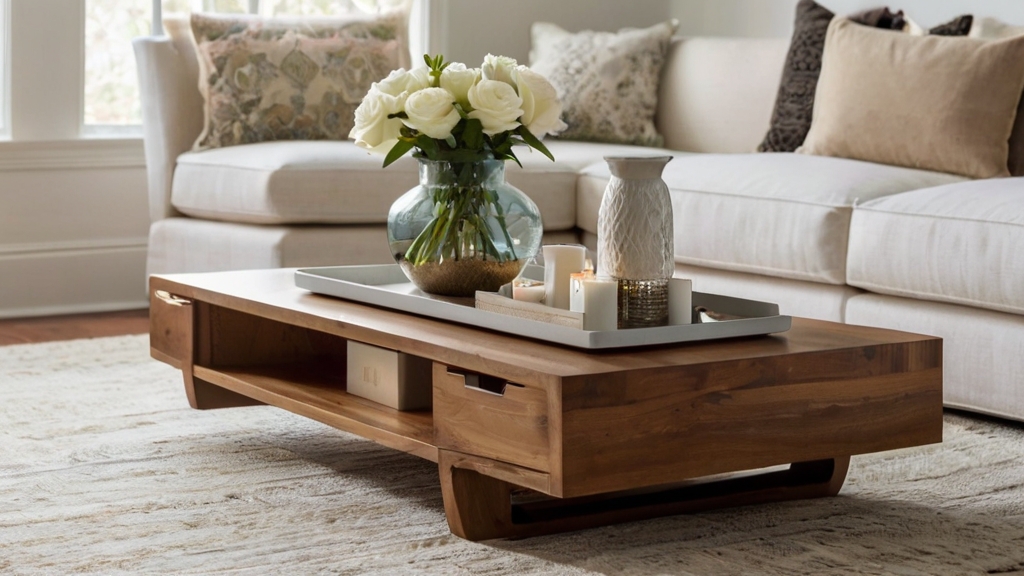 Default large minimalist living room with Solid Wood Coffee Ta 2 4 1