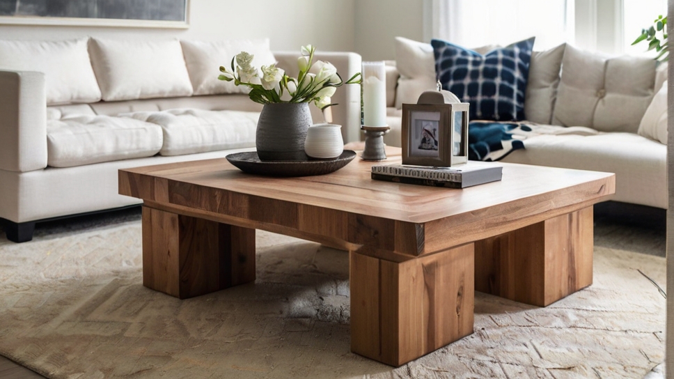 Default large minimalist living room with Solid Wood Coffee Ta 3 2