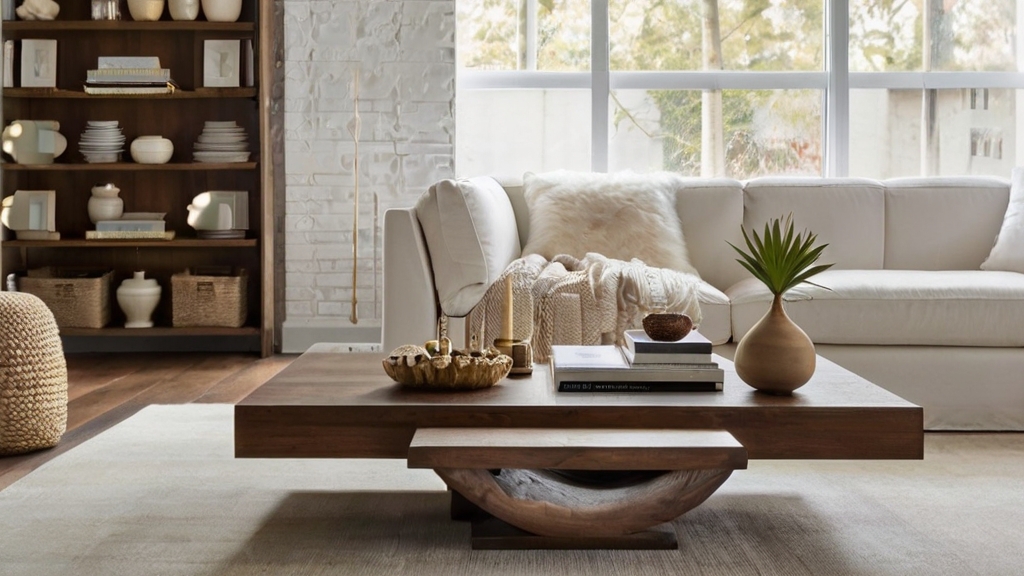 Default large minimalist living room with Solid Wood Coffee Ta 3 3