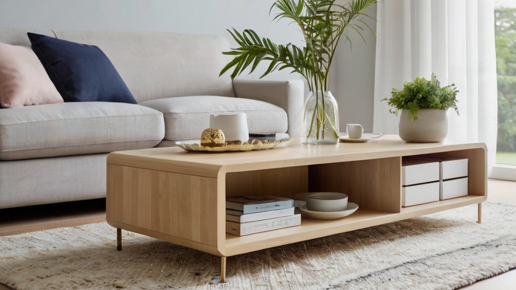 Default large size and minimalist living room Light Wood Coff 1 2