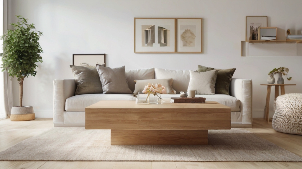 Default large size and minimalist living room Light Wood Coff 1