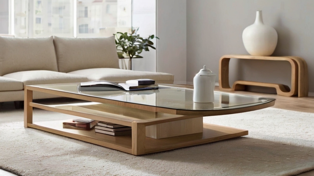Default large size and minimalist living room Light Wood Coff 3 3