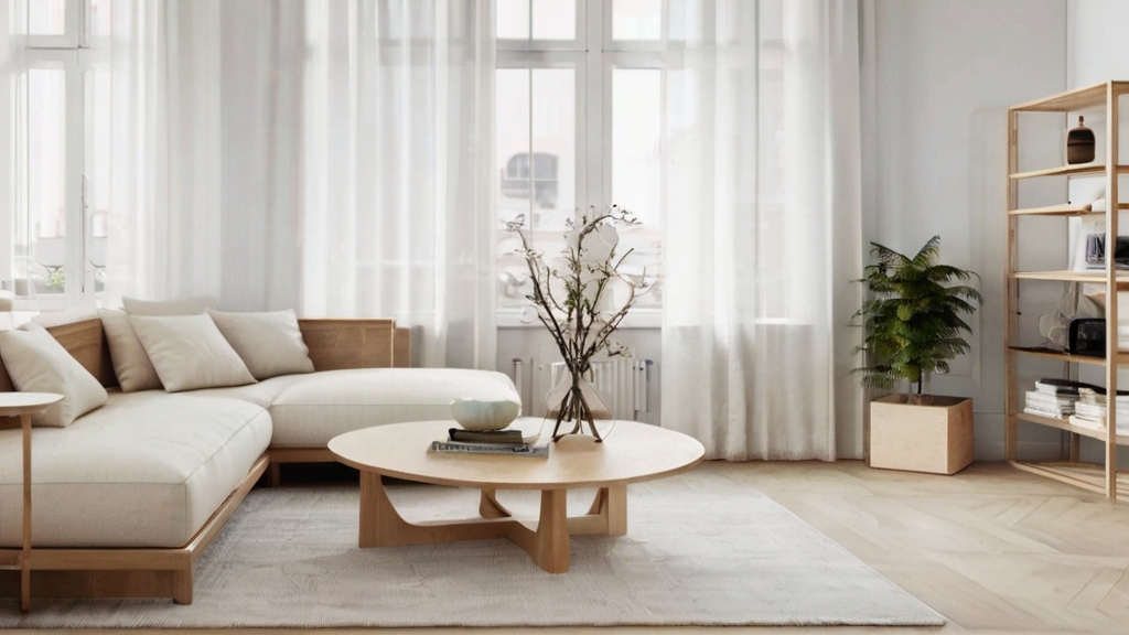 Default large size and minimalist living room Light Wood Coff 3 4
