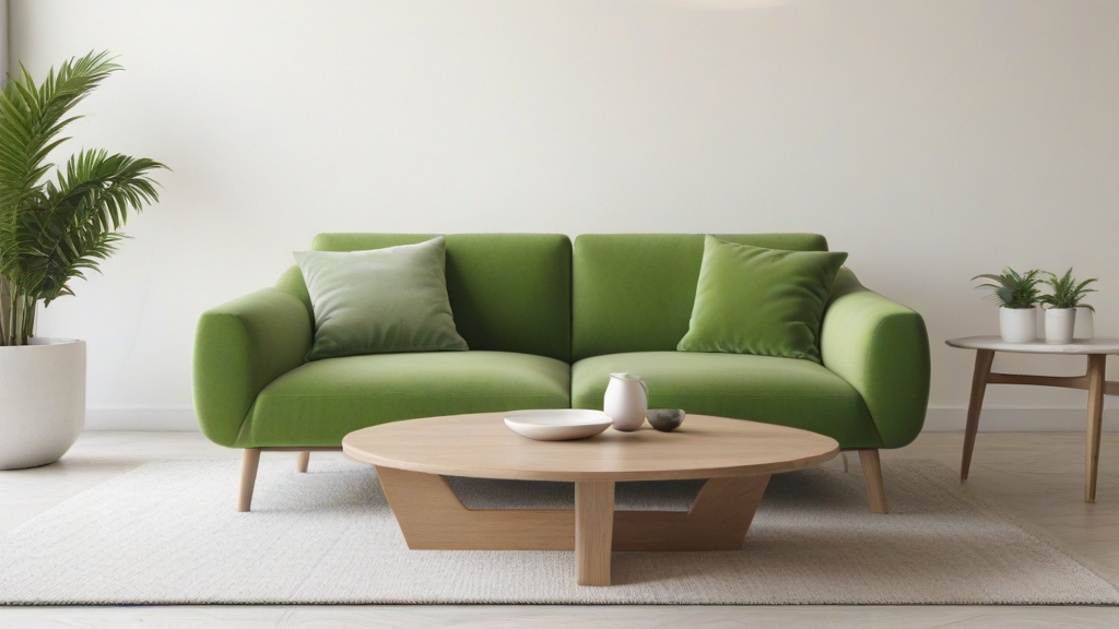 Default minimalist living room wide angle with soft green sofa 0 1