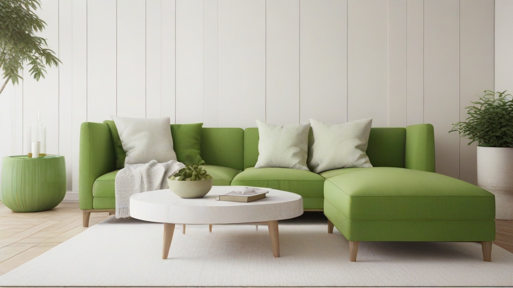 Default minimalist living room wide angle with soft green sofa 2 1