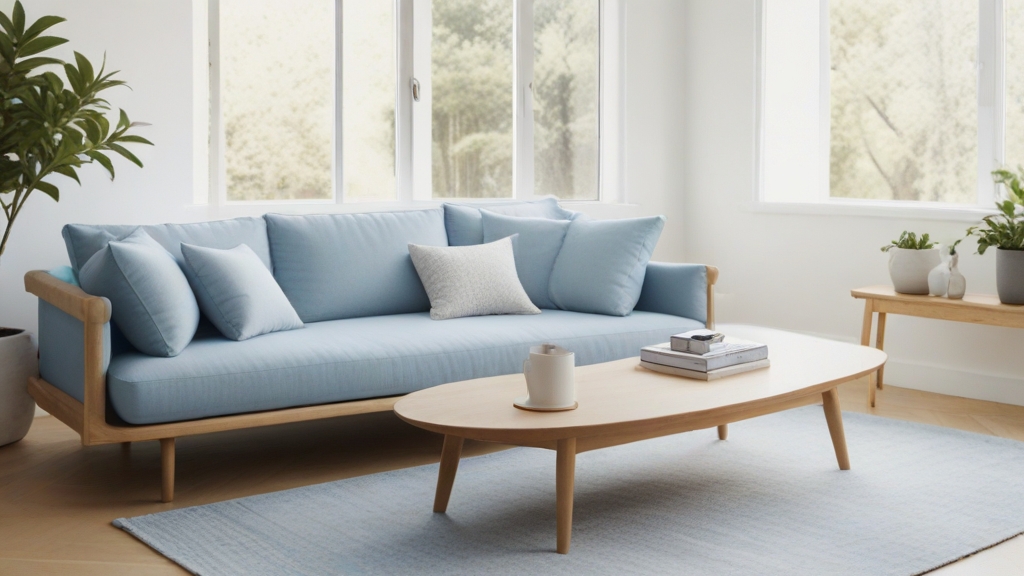 Default minimalist living room with soft blue charm sofa Natur 0 1