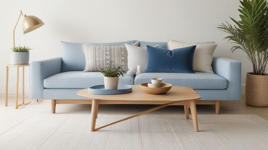 Default minimalist living room with soft blue charm sofa Natur 0
