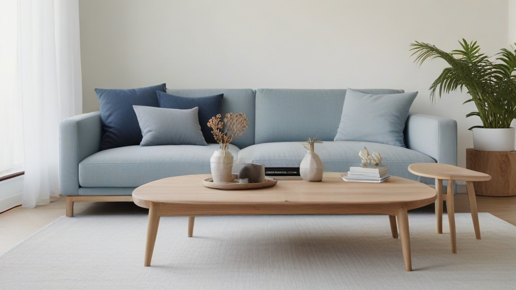 Default minimalist living room with soft blue charm sofa Natur 1