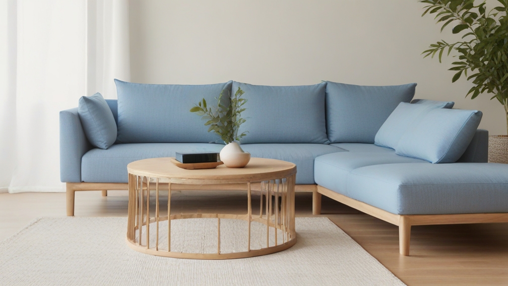 Default minimalist living room with soft blue charm sofa Natur 2