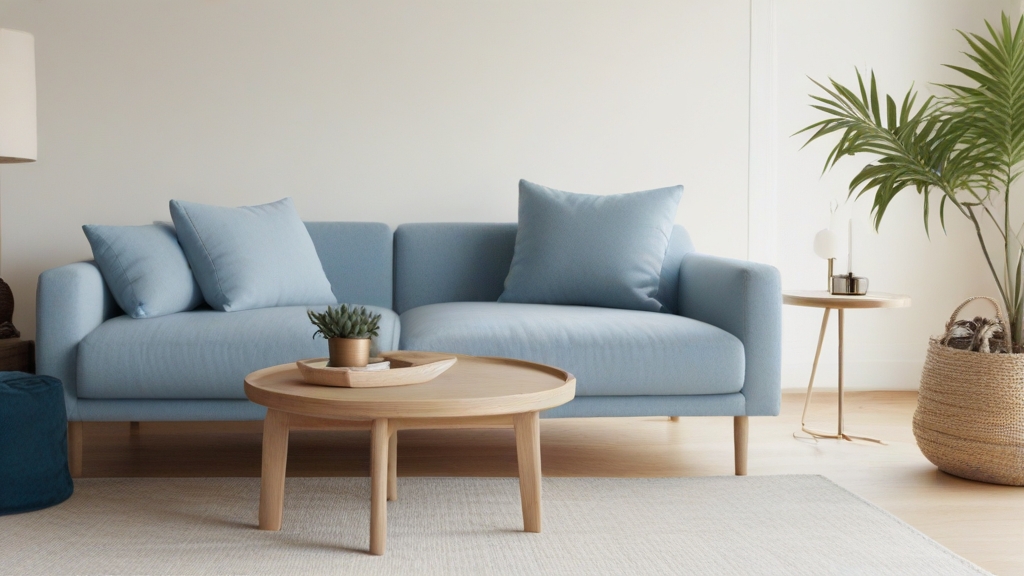 Default minimalist living room with soft blue charm sofa Natur 3
