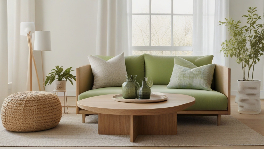 Default minimalist living room with soft green charm sofa Natu 1
