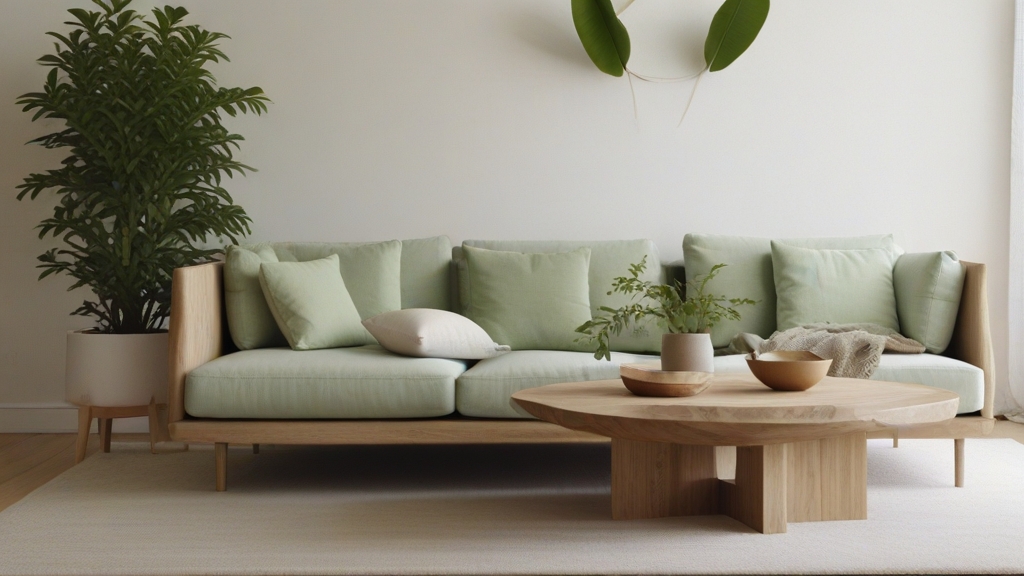 Default minimalist living room with soft green charm sofa Natu 3 1