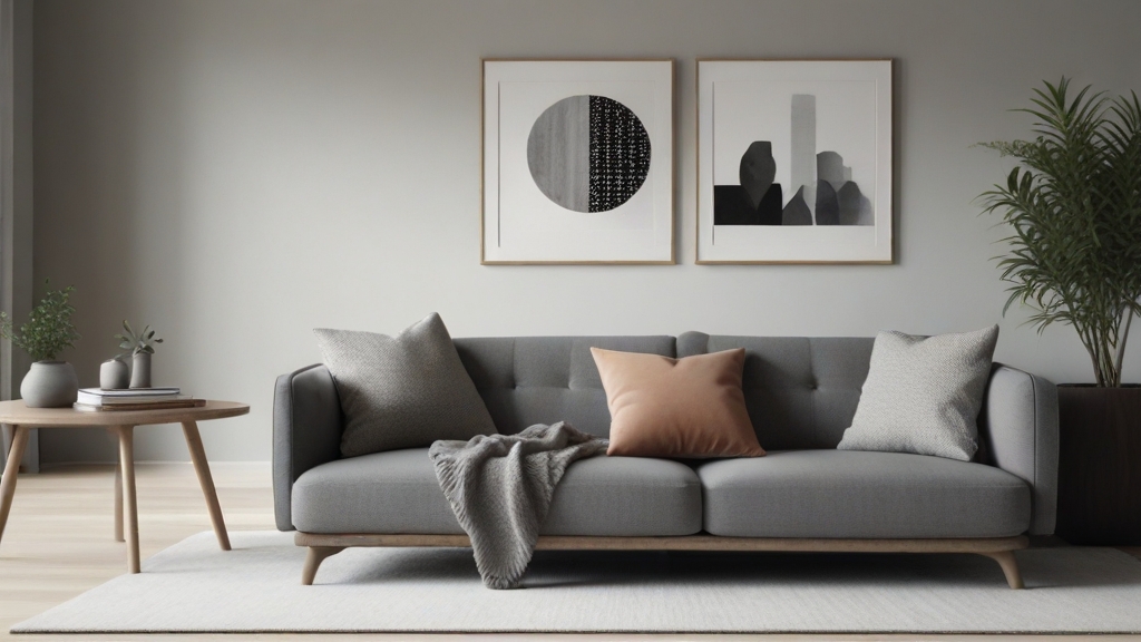 Default minimalist living room with soft grey charm sofa and o 3
