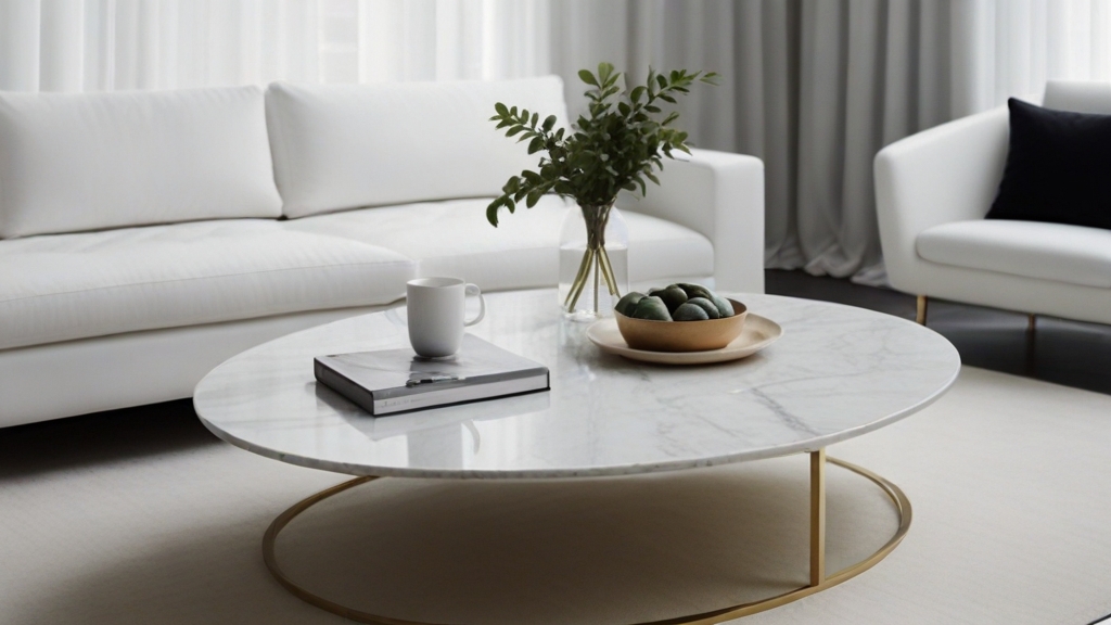 Default minimalist room and sofa Modern Marble Coffee Table Id 2