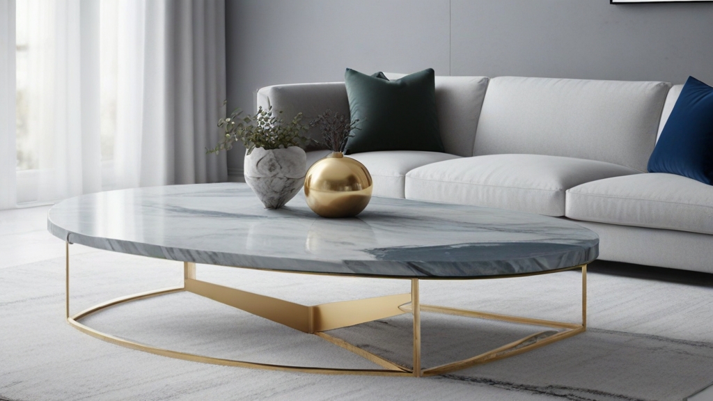 Default minimalist room and soft blue grey sofa Modern Marble 1
