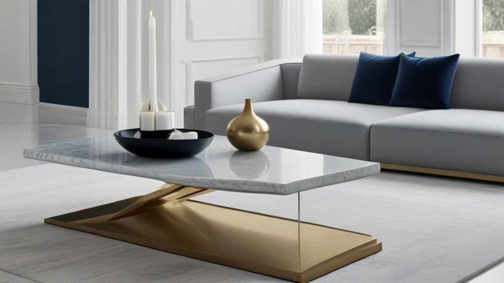 Default minimalist room and soft blue grey sofa Modern Marble 2