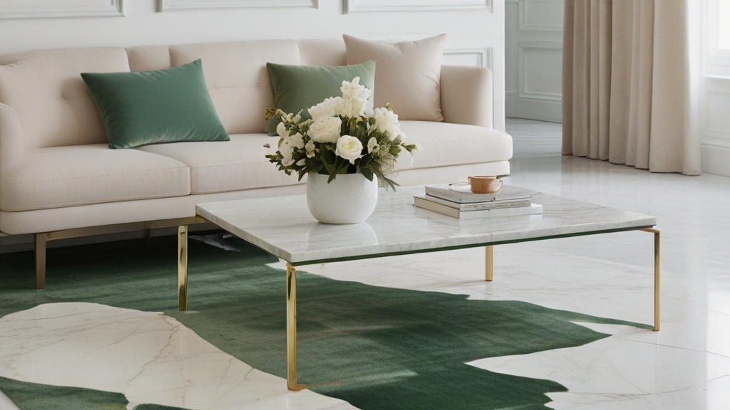 Default minimalist room and soft green sofa Modern Marble Coff 0