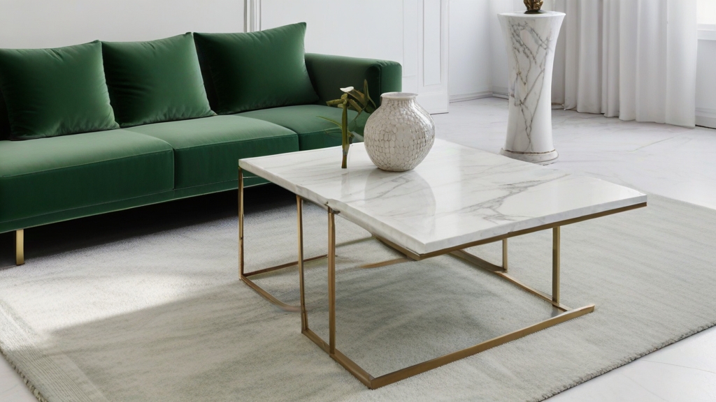 Default minimalist room and soft green sofa Modern Marble Coff 1