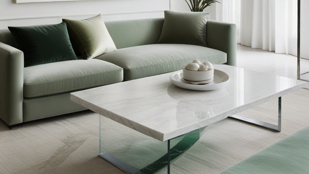 Default minimalist room and soft green sofa Modern Marble Coff 2