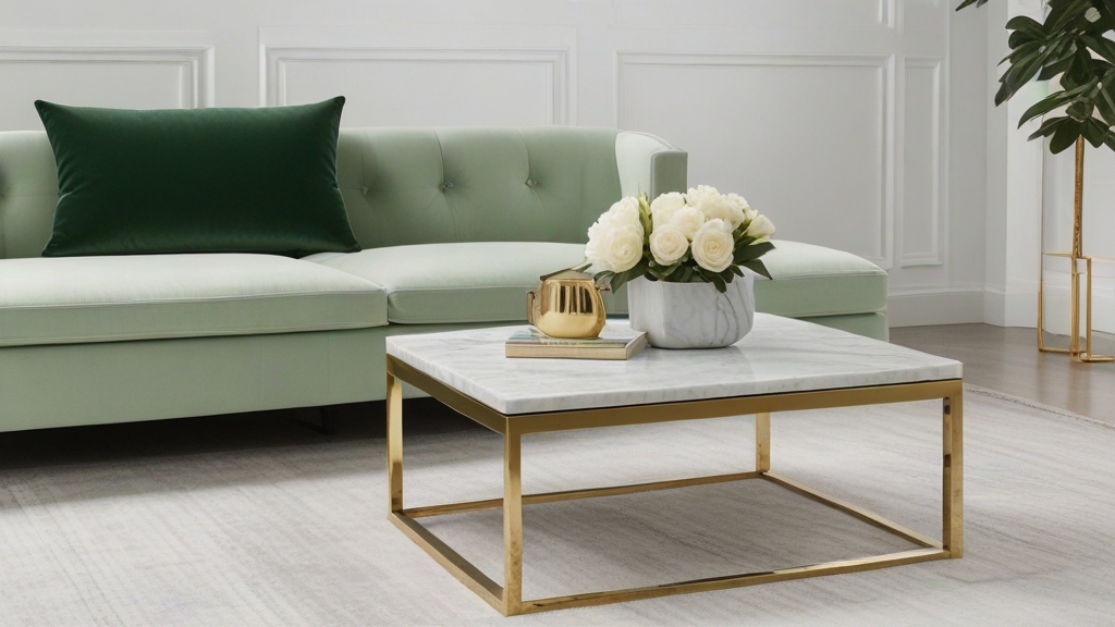 Default minimalist room and soft green sofa Modern Marble Coff 3