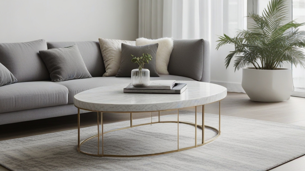 Default minimalist room and soft grey sofa Modern Marble Coffe 0