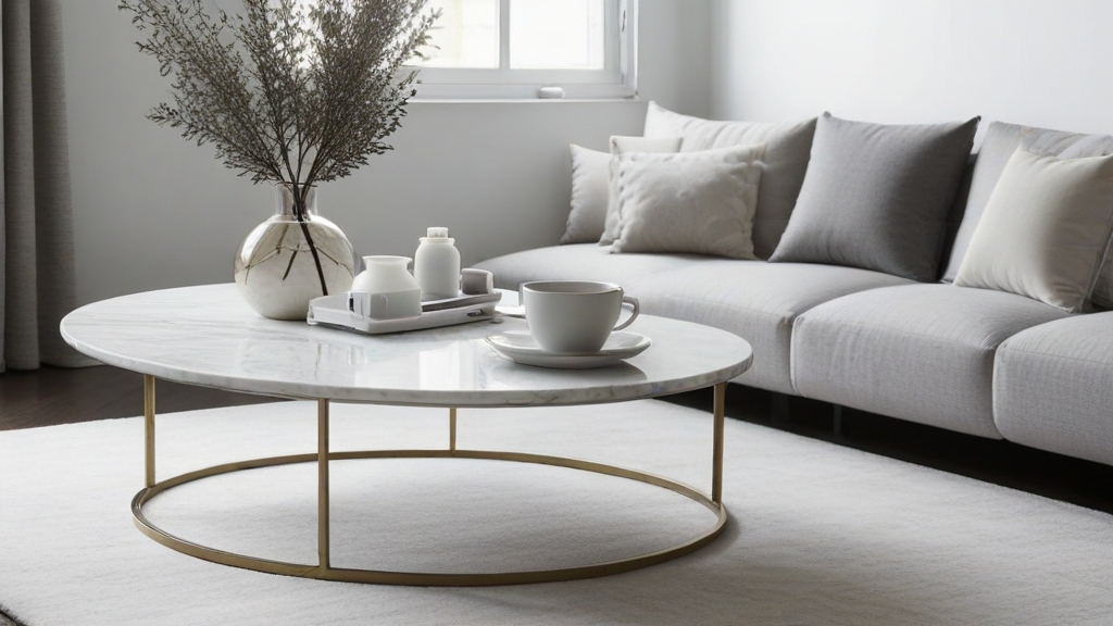 Default minimalist room and soft grey sofa Modern Marble Coffe 2