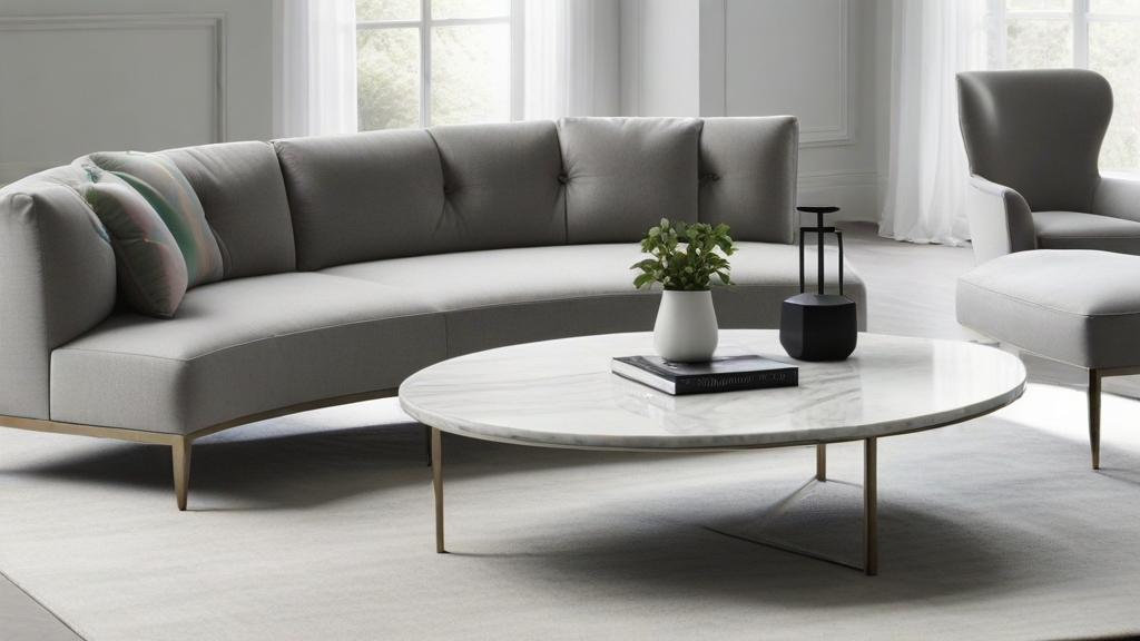Default minimalist room and soft grey sofa Modern Marble Coffe 3