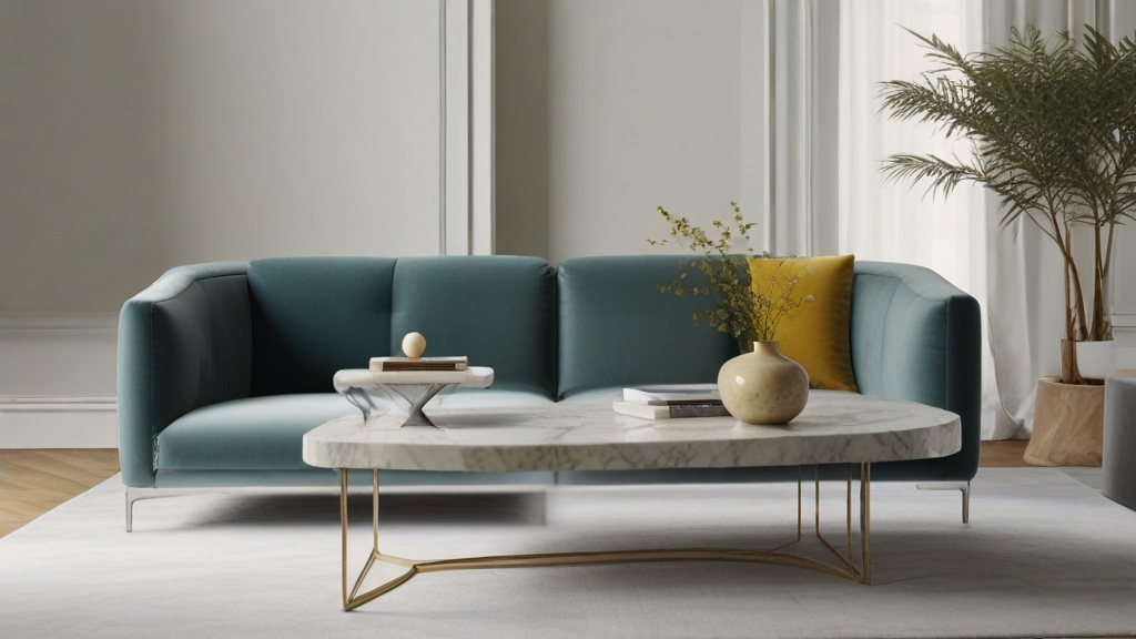 Default minimalist room and soft yellow sofa Modern Marble Cof 0