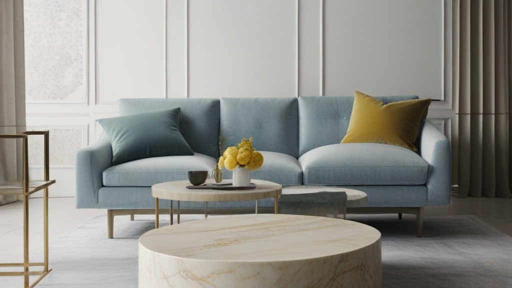 Default minimalist room and soft yellow sofa Modern Marble Cof 1