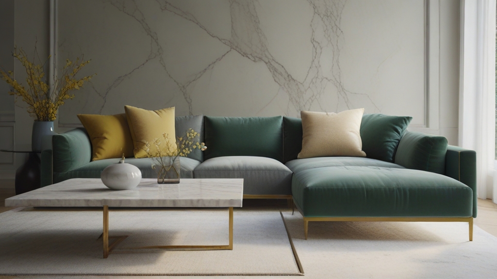 Default minimalist room and soft yellow sofa Modern Marble Cof 2