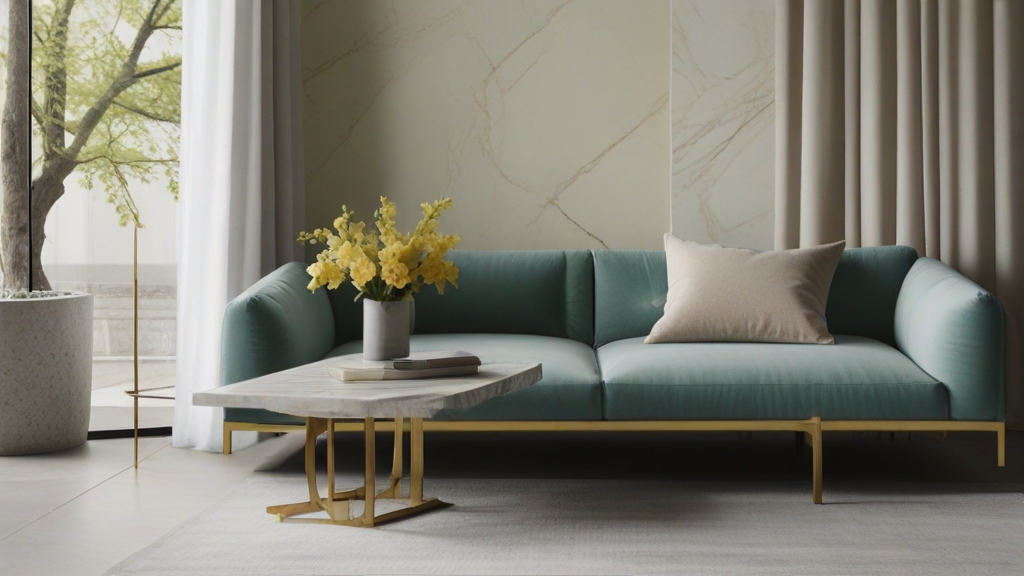 Default minimalist room and soft yellow sofa Modern Marble Cof 3