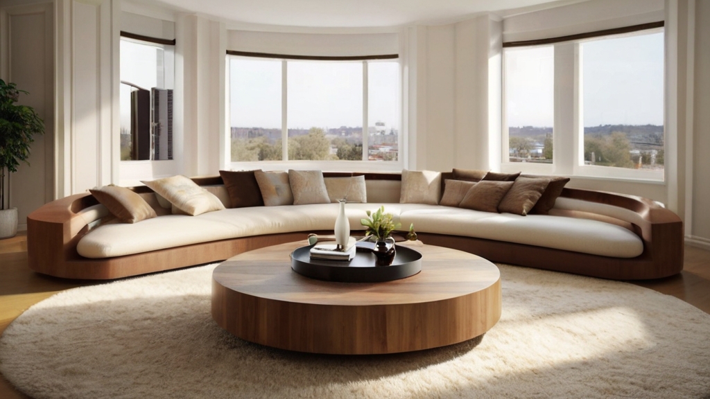 Default realistic wide angle living room with Round Ottoman Co 3