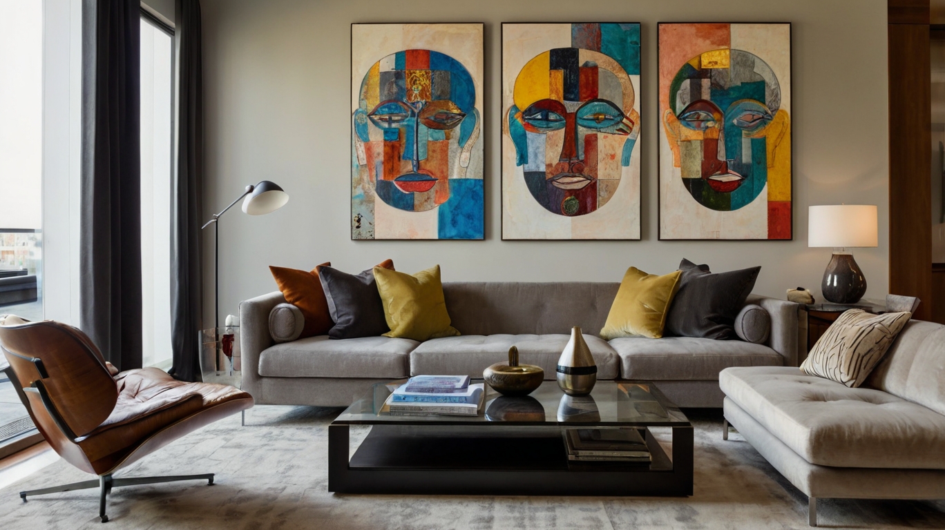Default Modern living room with art pieces 1