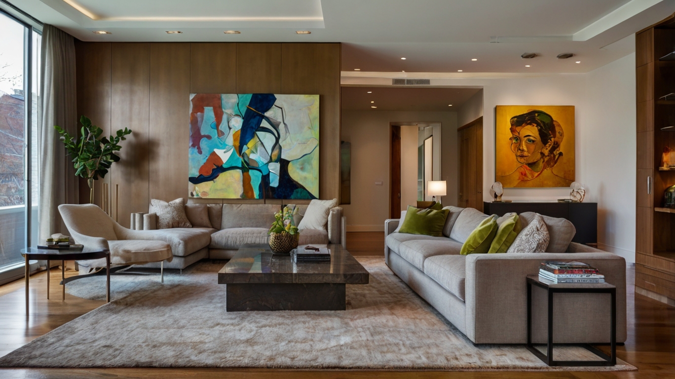 Default Modern living room with art pieces 3