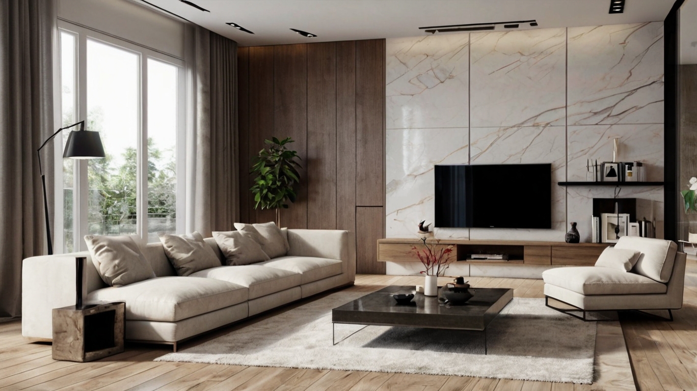 Default minimalist living room with Cozy House Design with the 3