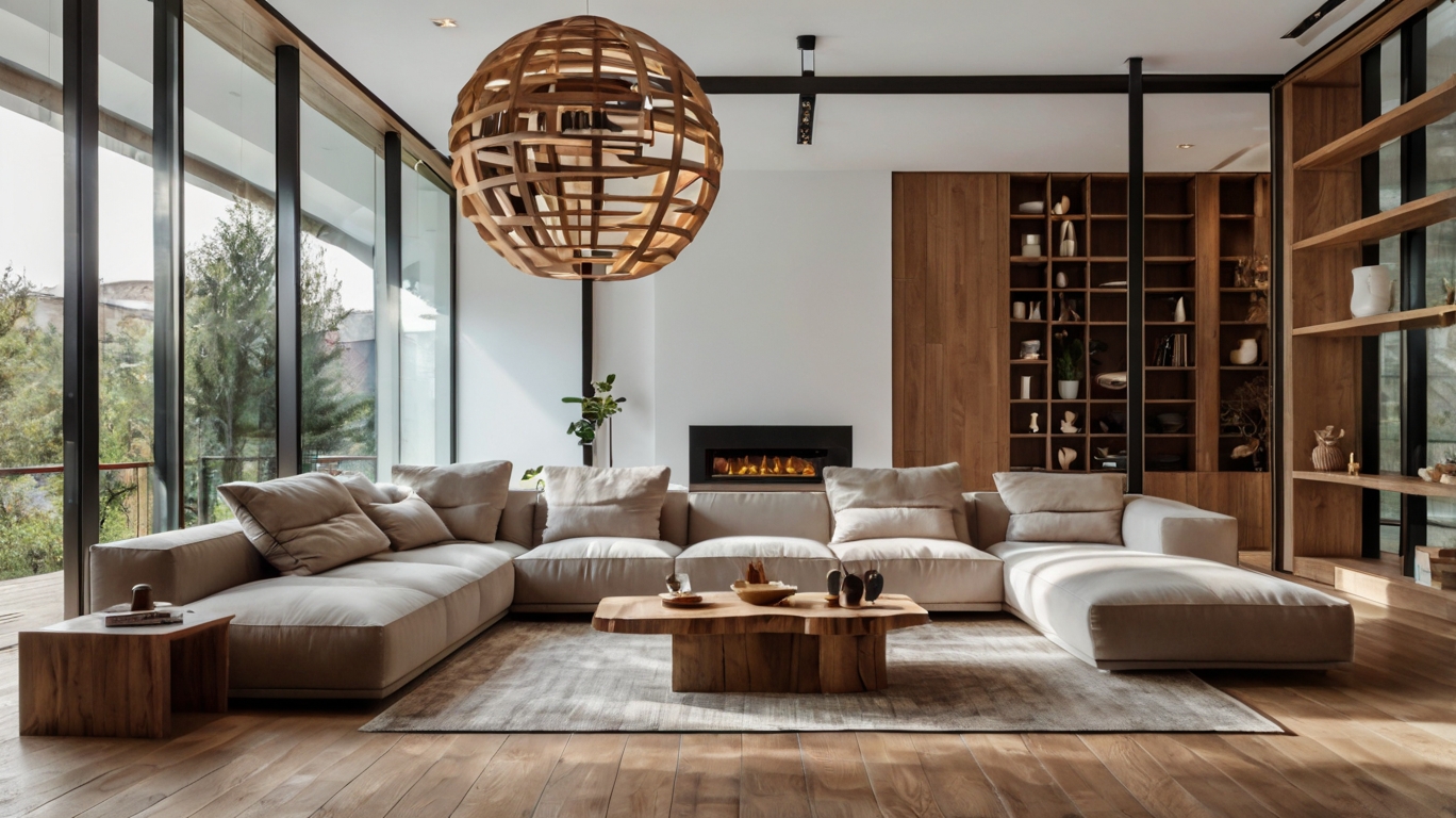 Default minimalist wooden and bright living room with Cozy Hou 1