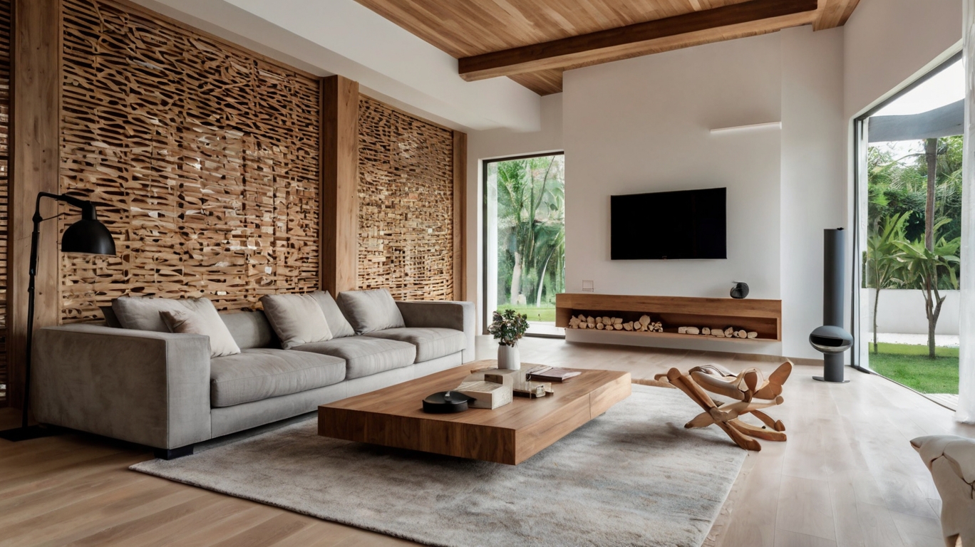 Default minimalist wooden and bright living room with Cozy Hou 3