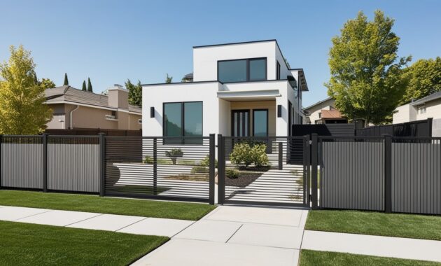 Default modern and minimalist house with Fences and Gates Fenc 3