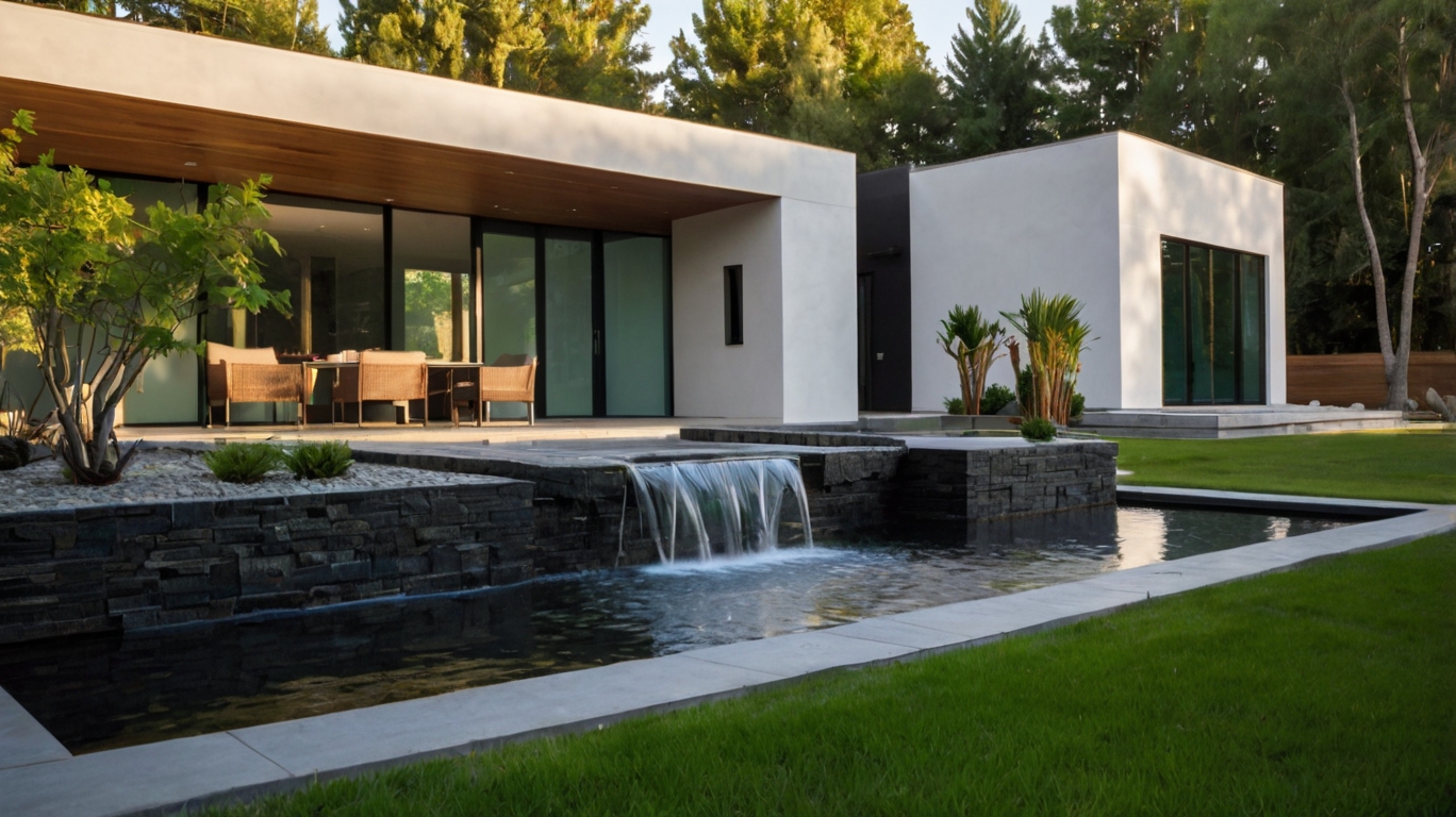 Default modern and minimalist house with Water Features Water 0