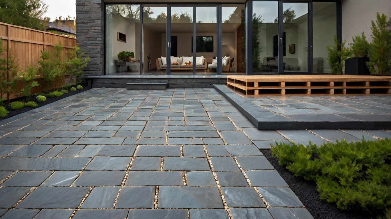 Default Minimalist house Natural Stone Patio Ideas For The Aes 0