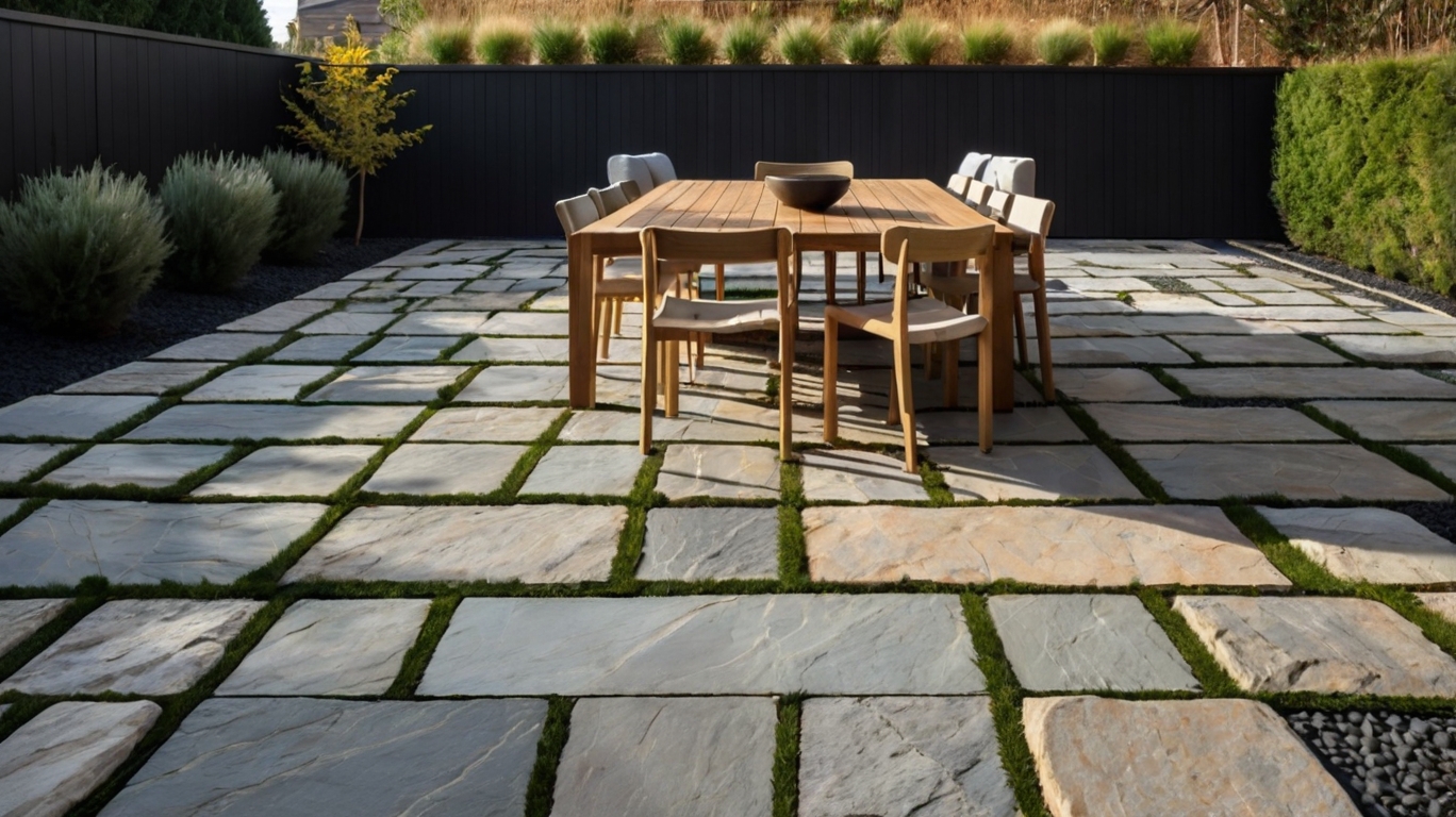 Default Minimalist house Natural Stone Patio Ideas For The Aes 2