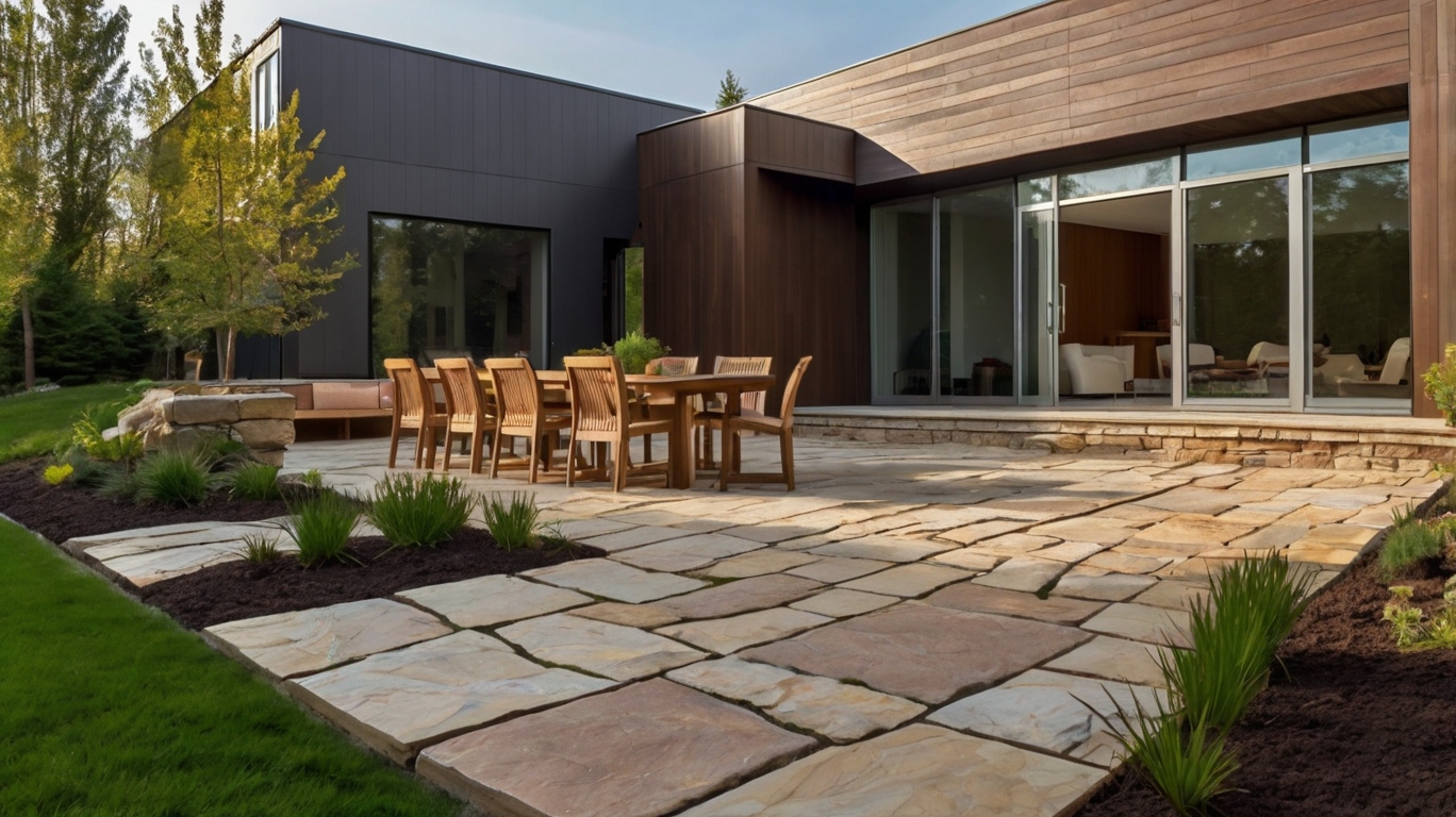 Default Minimalist house Natural Stone Patio Ideas For The Aes 3 2